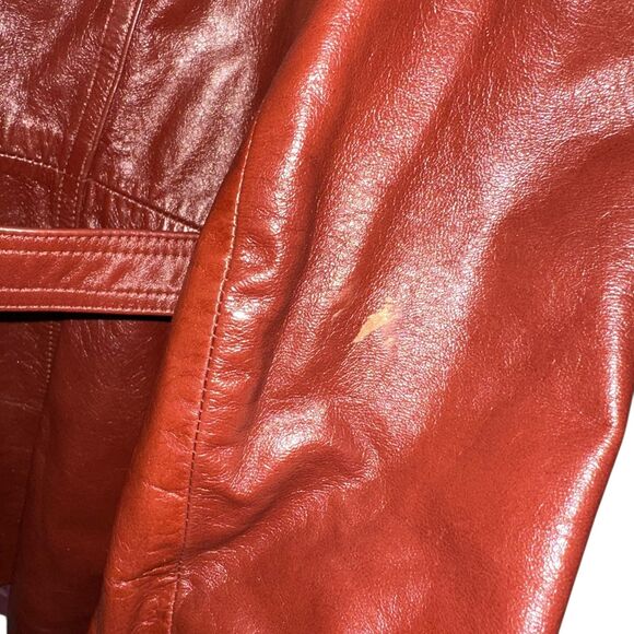 Avant Garde Korea Brown Vintage Button Up Jacket with Belt Leather Size 13/14 - Picture 7 of 7